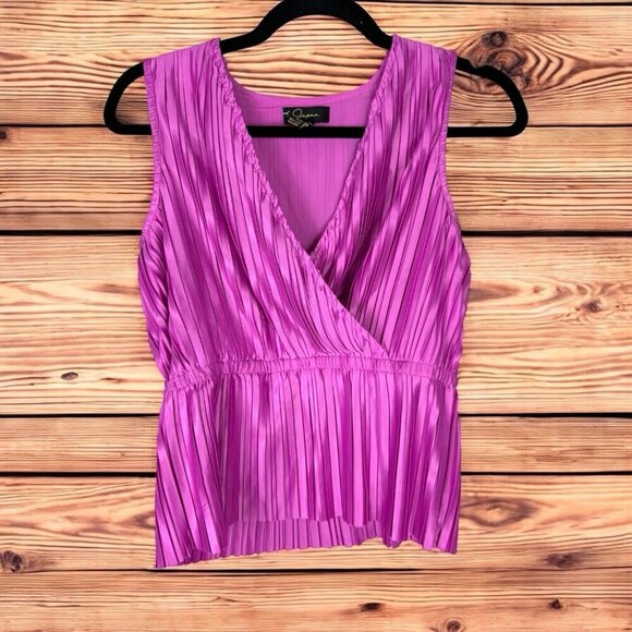 Japna Blouse Medium Tank Satin Wrap Cami Cord Peplum Career Office Twee Feminine - Picture 1 of 7